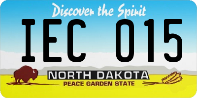 ND license plate IEC015