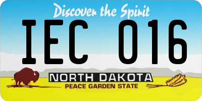 ND license plate IEC016