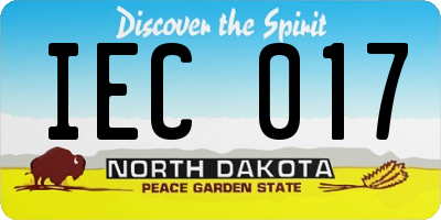ND license plate IEC017