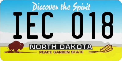 ND license plate IEC018