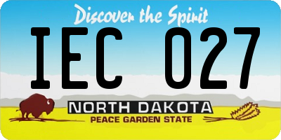 ND license plate IEC027