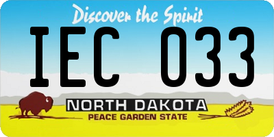 ND license plate IEC033