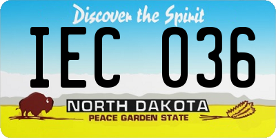 ND license plate IEC036