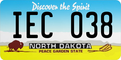 ND license plate IEC038