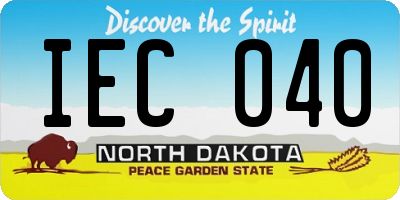 ND license plate IEC040