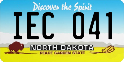 ND license plate IEC041