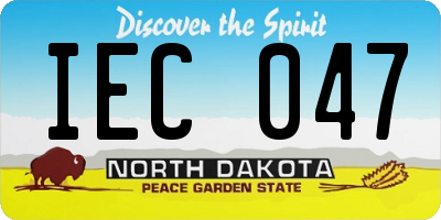 ND license plate IEC047