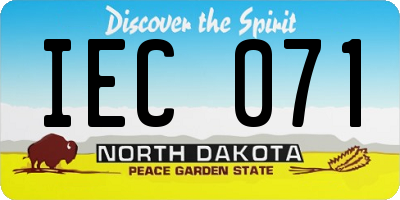 ND license plate IEC071