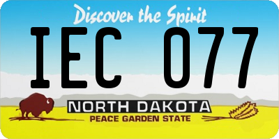 ND license plate IEC077