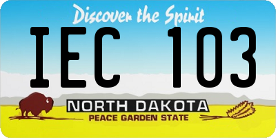 ND license plate IEC103