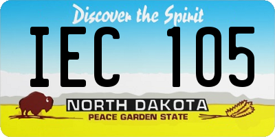 ND license plate IEC105