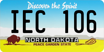 ND license plate IEC106