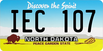 ND license plate IEC107