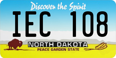 ND license plate IEC108