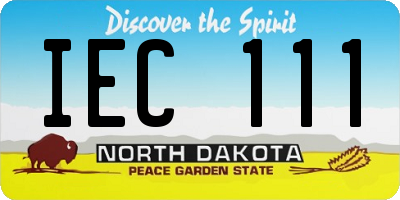 ND license plate IEC111