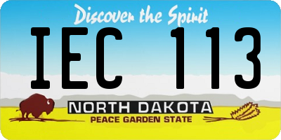 ND license plate IEC113