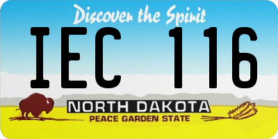 ND license plate IEC116