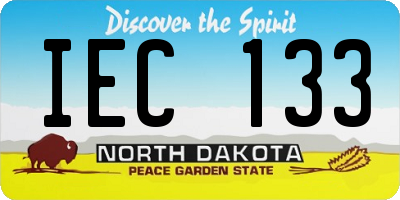 ND license plate IEC133