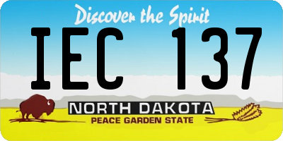 ND license plate IEC137