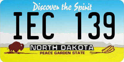ND license plate IEC139