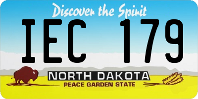 ND license plate IEC179
