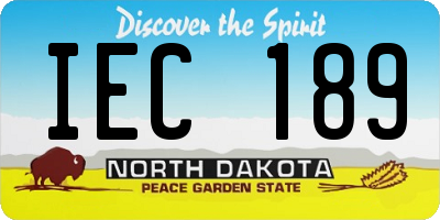 ND license plate IEC189