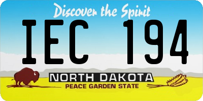 ND license plate IEC194