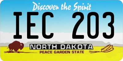 ND license plate IEC203