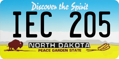 ND license plate IEC205
