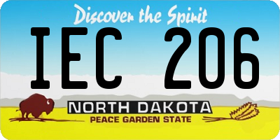 ND license plate IEC206