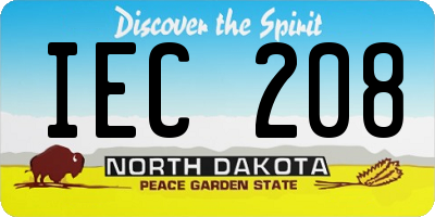 ND license plate IEC208