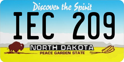 ND license plate IEC209