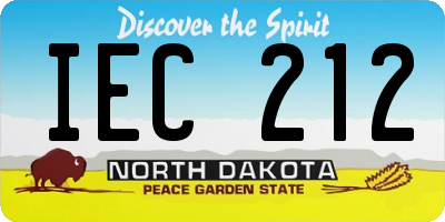 ND license plate IEC212