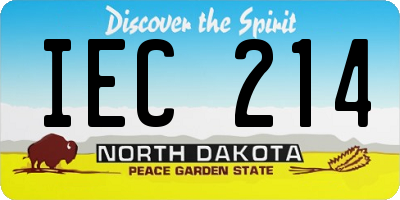 ND license plate IEC214