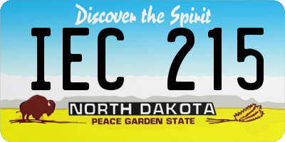 ND license plate IEC215