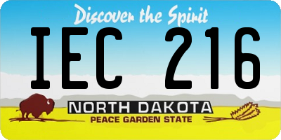 ND license plate IEC216