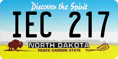 ND license plate IEC217