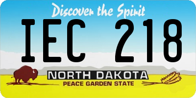 ND license plate IEC218