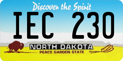 ND license plate IEC230