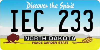 ND license plate IEC233
