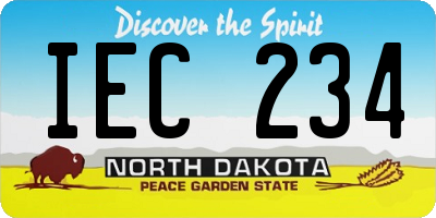 ND license plate IEC234