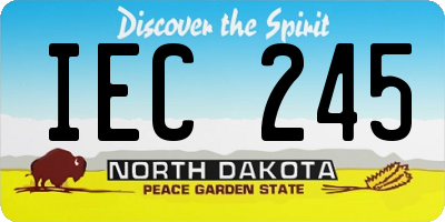 ND license plate IEC245
