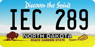 ND license plate IEC289