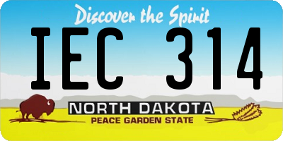 ND license plate IEC314
