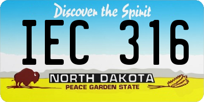 ND license plate IEC316