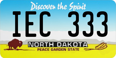 ND license plate IEC333