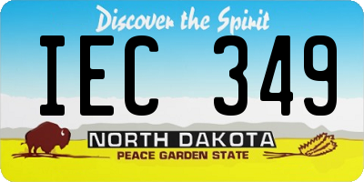 ND license plate IEC349