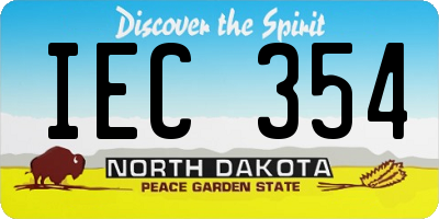 ND license plate IEC354