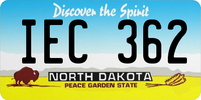 ND license plate IEC362