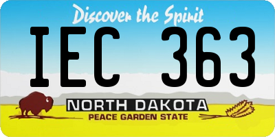 ND license plate IEC363